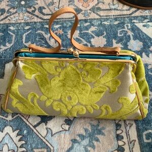 Glenda Gies Elegant lime Green and Tan Women's Bag